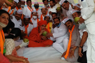 Protest From Basava Jaya Mrityunjaya Swamiji For Reservation In Belagavi