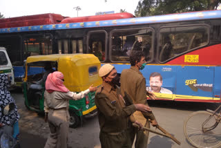 Home Guards posted on bus shelters IN DELHI