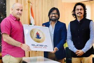 manish sisodia launches new logo of sudeva football club in delhi