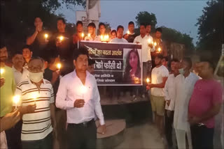 social organizations take out candle march and paying tribute to nitika in palwal