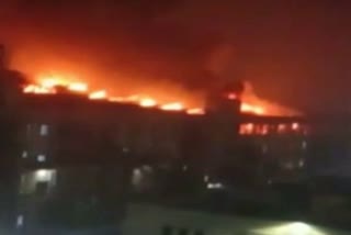 Fire in utensil making factory in Sonipat