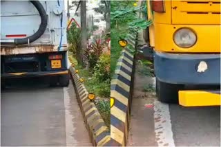 Road cleaning in Managluru by sweeper machine