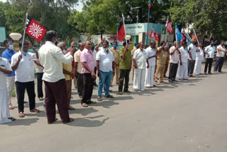 Perambalur transport employees protest