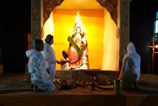 Laxmi Puja wearing PPE kit