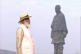 Prime Minister Narendra Modi pays tribute to Sardar Vallabhbhai Patel on his birth anniversary, at the Statue of Unity
