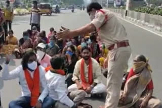 flood victims protest for financial help in hyderabad