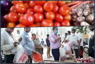 government stalls of vegetables in Ghaziabad Mandi