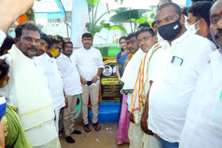 laid foundations stone for ramalayam construction at Paravada Palem