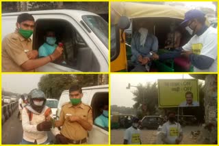 civil defense personnel making people aware madhuban chowk