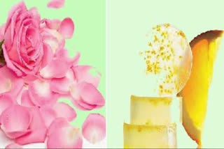 Special soaps for winter skin care with flowers and fruits