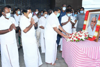 Condolence from ADMK Mourns for Agriculture Minister R Doraikannu