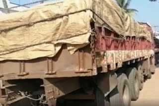 sand lorries seized at ellendu in badradri kothagudem district