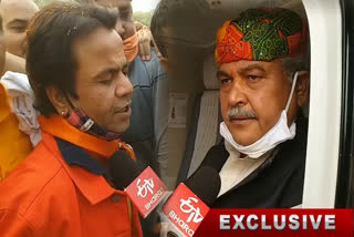 Union Minister Narendra Singh Tomar and actor Rajpal Yadav spoke to ETV bharat