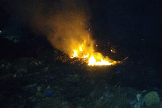 fire accident in damping yard in warangal urban district