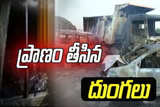 kadapa red sandel smugglers road accident