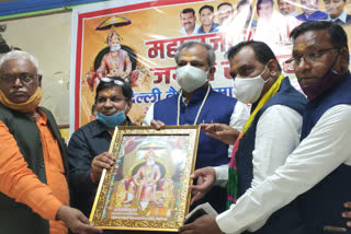 delhi bjp president adesh gupta at maharaja agrasen jayanti samaroh at seelampur in delhi