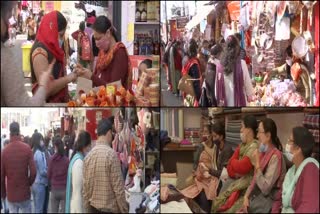 People are not following social distance during the festivel season in Shimla market