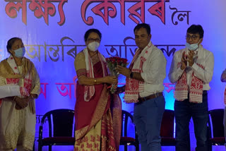 lakhya konwar felicitated by assam olympic association