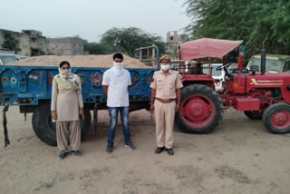 Raniwara news, seized illegal gravel, Raniwara police