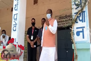 Former minister Lal Singh Arya casting voted