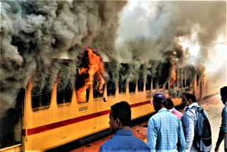 fire accident in medchal railway station