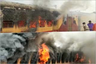 Fire accident in Medchal railway station