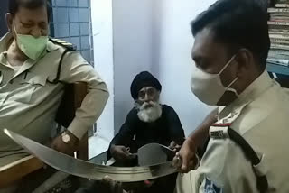 Elderly arrested with sword
