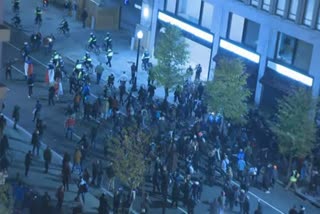 protest against trump at washington dc during vote count