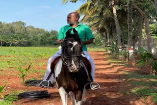 Mla sara mahesh horse riding in garden