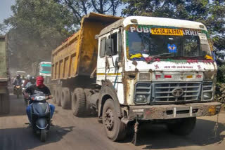 road repair work in korba