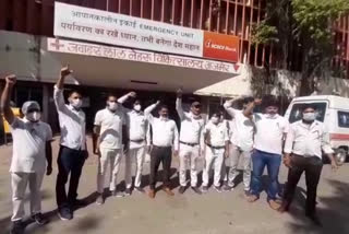 अजमेर न्यूज़, Nursing staff, Protest with black band