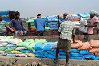 sand bags at somashila reservoir