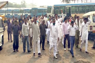 roadways employees protest against government in charkhi Dadri