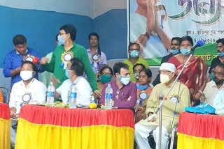 trinamool started  public meeting