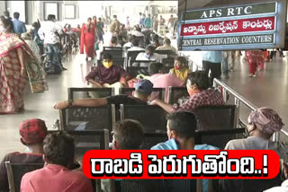 Bus stands becoming crowded with passengers