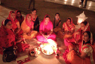 jaipur news, councilors celebrated Karva Chauth, BJP councilors enclosure hotel