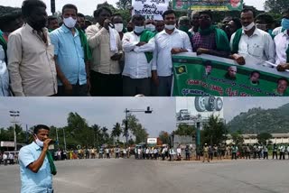 Road block movement by farmers in protest of APMC Act