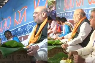 Amit Shah shares lunch with tribal community