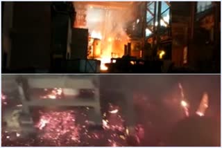 Fire broke out at Visakha Steel Plant  Andhra Pradesh  andhra pradesh fire broke out  ആന്ധ്രാപ്രദേശ് തീപിടുത്തം  ആന്ധ്രാപ്രദേശ്  സ്റ്റീൽ പ്ലാന്‍റിൽ തീപിടുത്തം