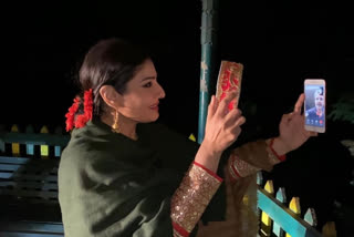 Actress Raveena Tandon celebrated Karvachauth in Dalhousie
