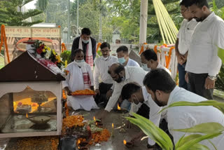 aasu leader visit  samadhi_guwahati_jalukbari