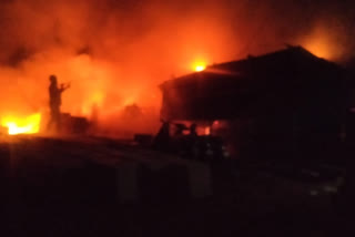 Fire to three stores from electrical short circuit In Badami