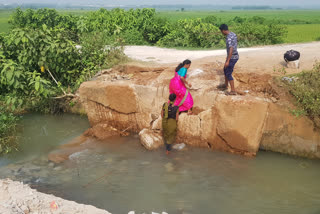 ravulavalasa canal bridge fell down at srikakulam district