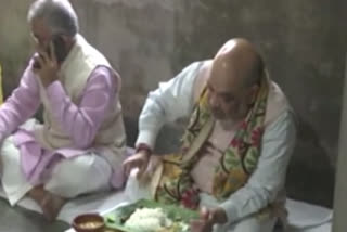 Amit Shah eats lunch at BJP worker's house in WB