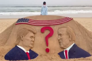 The sand art made by Sudarsan Pattnaik