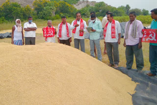 cpm leaders demands to minimum support price for paddy in yadadri bhuvangiri district