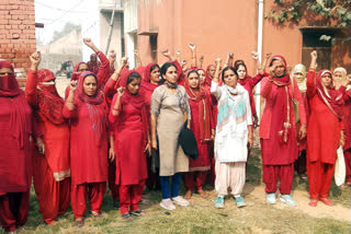 asha workers protest in charkhi dadri