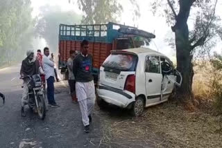one person died in collision between car and canter in hisar