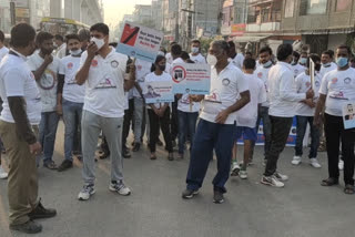 traffic awareness program 2k run from Habsiguda to tarnaka in hyderabad