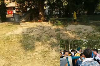 bjp councilor narendra cahwla visit park in janakpuri